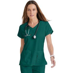 Grey's Anatomy Classic Cora Top 4-Pocket V-Neck Scrub Top - Green - M
